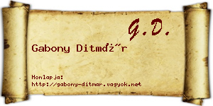 Gabony Ditmár névjegykártya